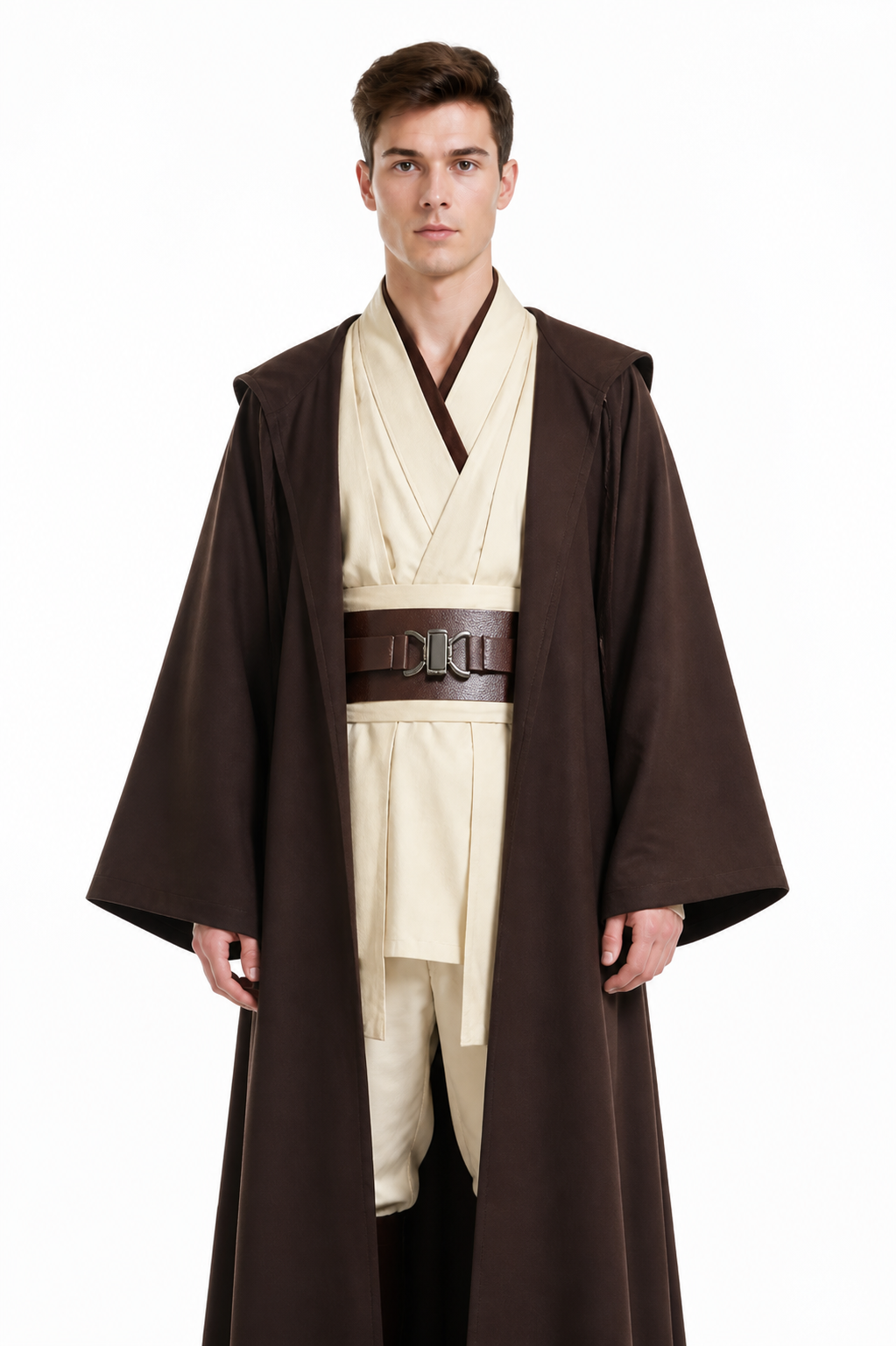 Brown Long Vampire Costume with Belt Costumes detail 3