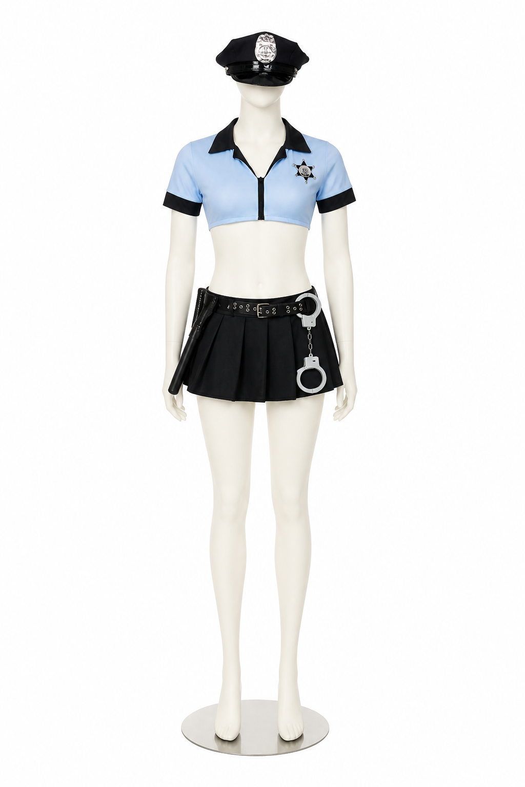 Police Cosplay Costume with Skirt and Peaked Cap