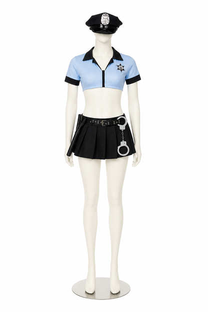 Police Cosplay Costume with Skirt and Peaked Cap
