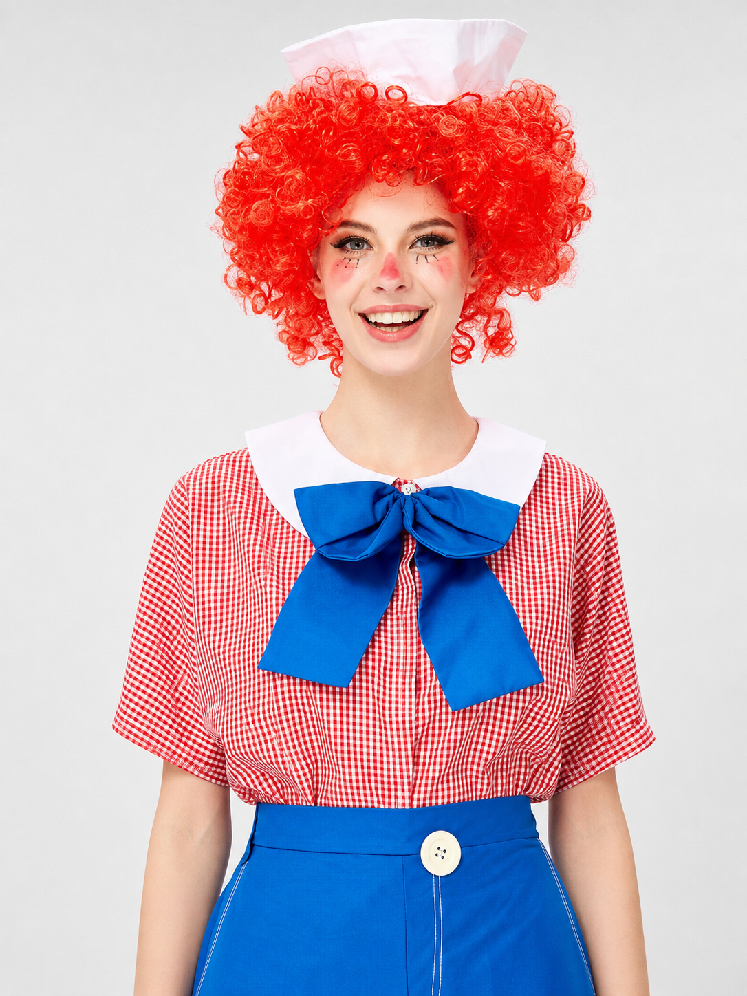 Circus-Style Clown Costume with Bow and Pants
