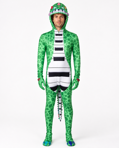 Green Dinosaur Hooded Jumpsuit Costume Costumes detail 3
