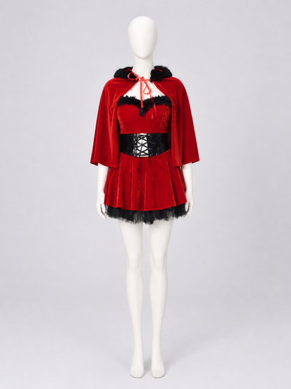 New Year's Costume: Red Dress with Cape Costume Dresses detail 3