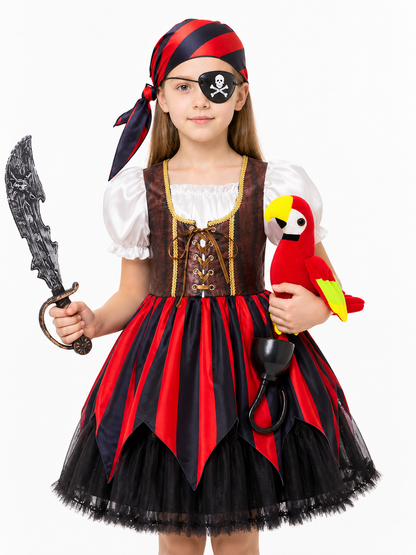 Red and Black Pirate Costume with Accessories Costume Accessories detail 3
