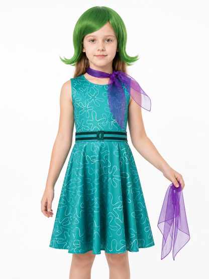 Inside Out 2 Cosplay Dress with Belt Costume Dresses detail 3