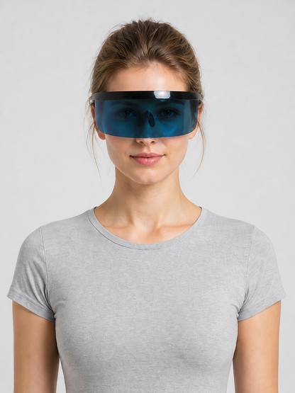 Futuristic Glasses with a Wide Blue Lens product detail 3