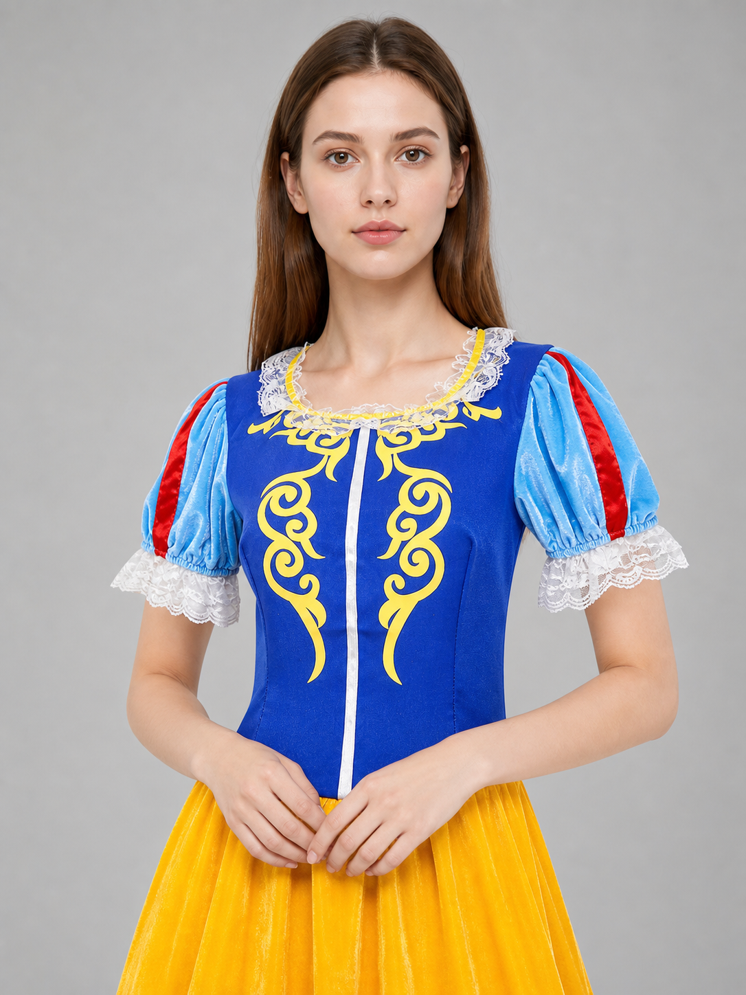 Snow White Costume Dress with Bow and Lace