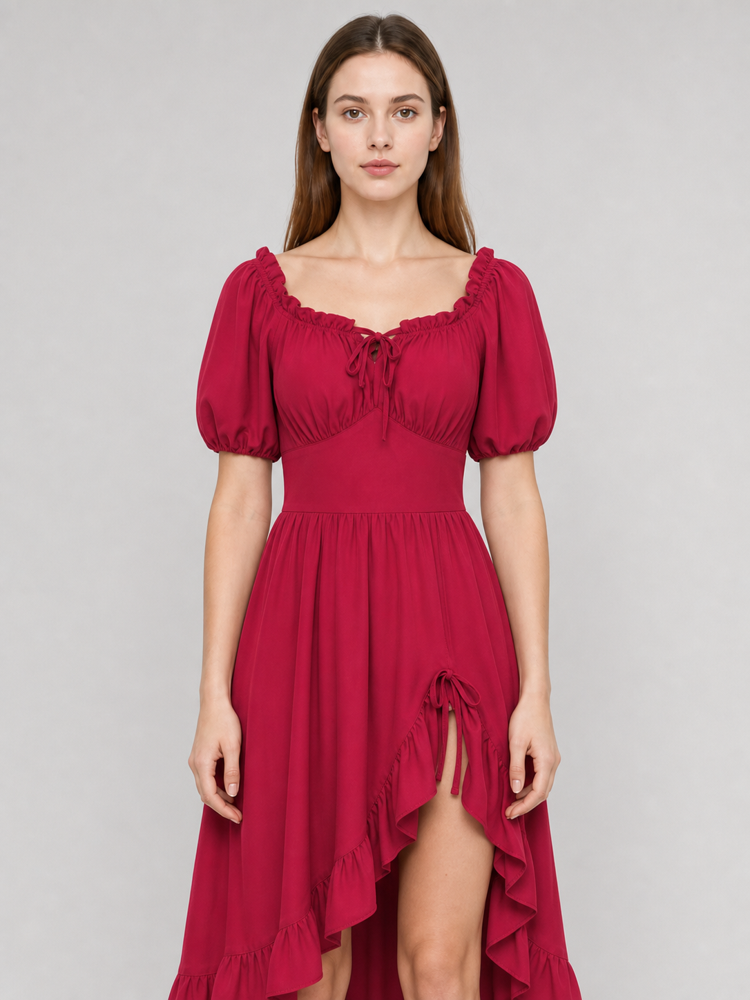 Vintage-Style Corset-Bodice Maxi Dress