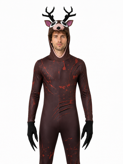 Deer Jumpsuit with Antlers and Clawed Gloves product detail 3