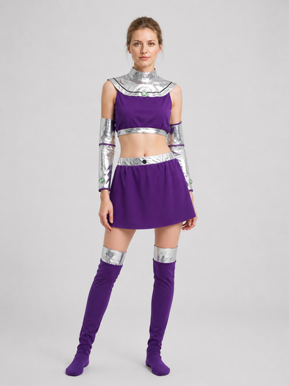 Starfire Cosplay Costume, Top, Skirt, and Accessories Costume Accessories detail 2