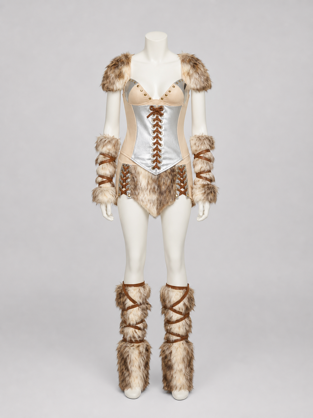 Historical Viking Costume with Horned Headwear Costumes detail 2