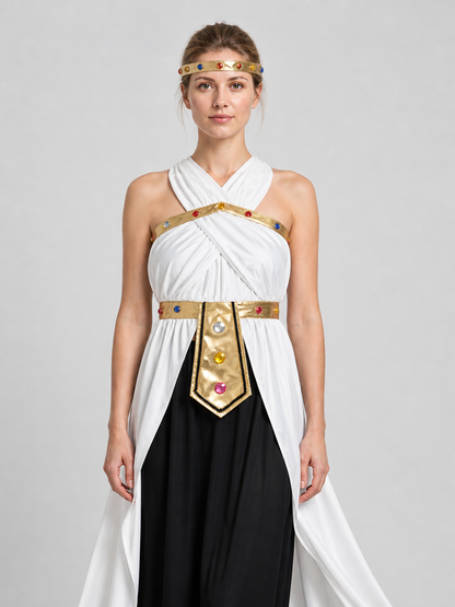Cleopatra Costume with a Gold Belt and Colorful Stones Costumes detail 3