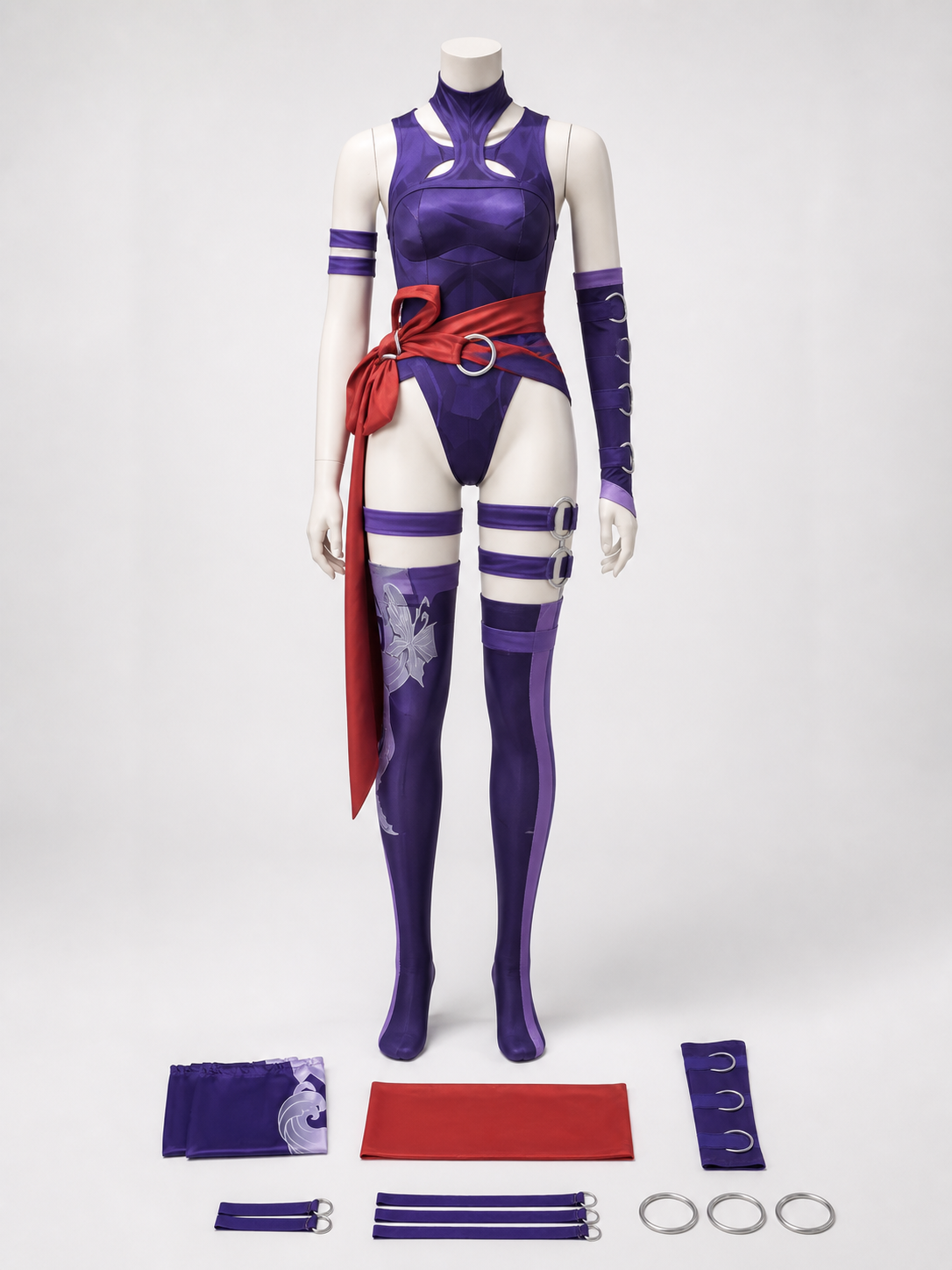 Cosplay jumpsuit with belt and accessories