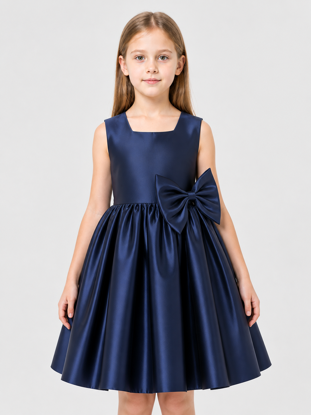 Girls' Party Dress with Bow and Full Skirt Costume Dresses detail 3