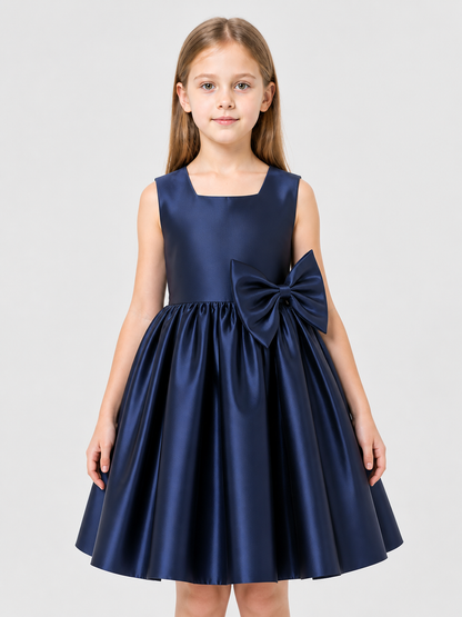 Girls' Party Dress with Bow and Full Skirt Costume Dresses detail 3
