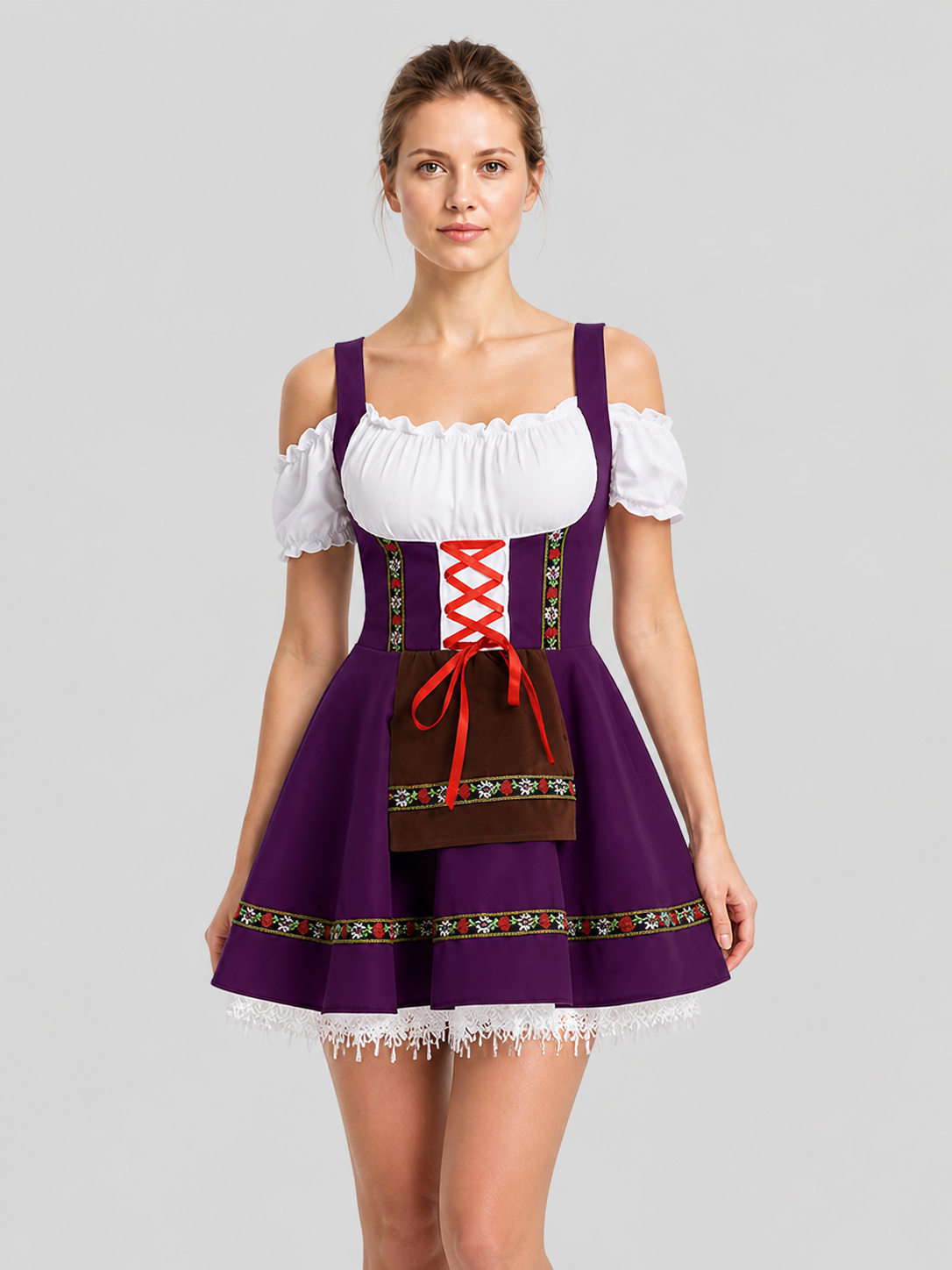 Strappy Cosplay Dress with Apron for Stage Costume Dresses detail 3