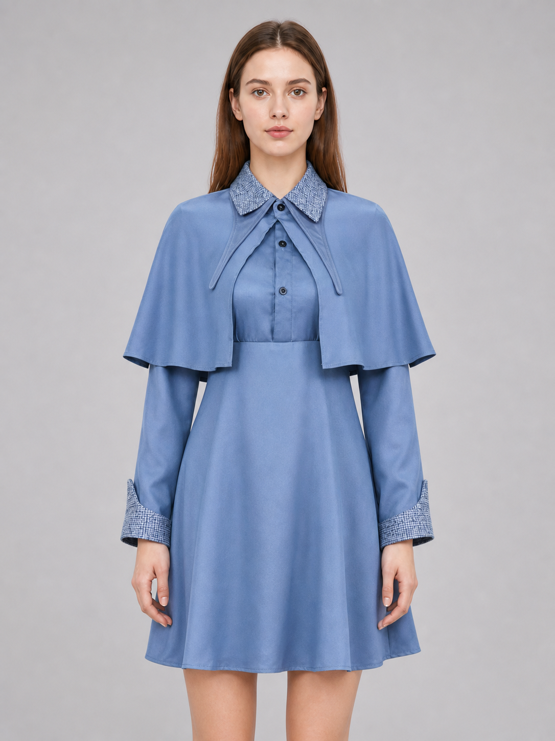Beauxbatons Cosplay Dress with Capelet, Blue