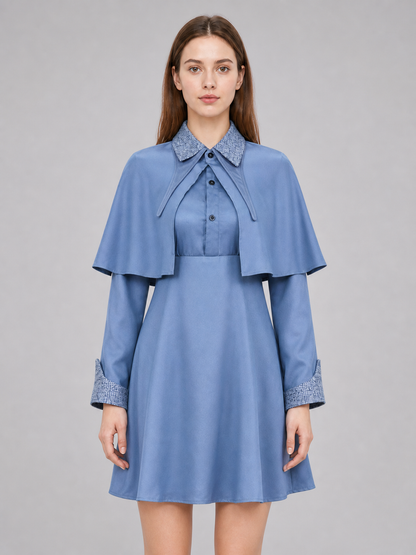 Beauxbatons Cosplay Dress with Capelet, Blue