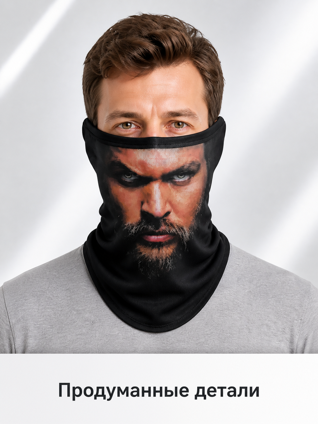 Black Halloween Mask with Male Portrait for Cosplay Costume Masks detail 2