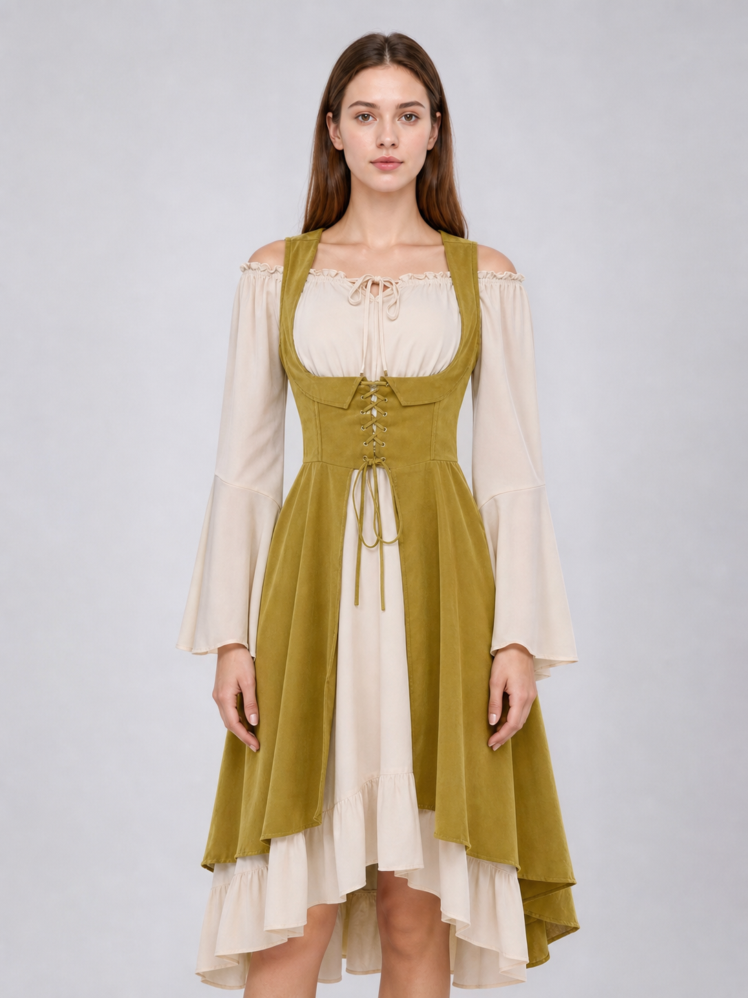 Renaissance-Style Lace-Up Costume Dress