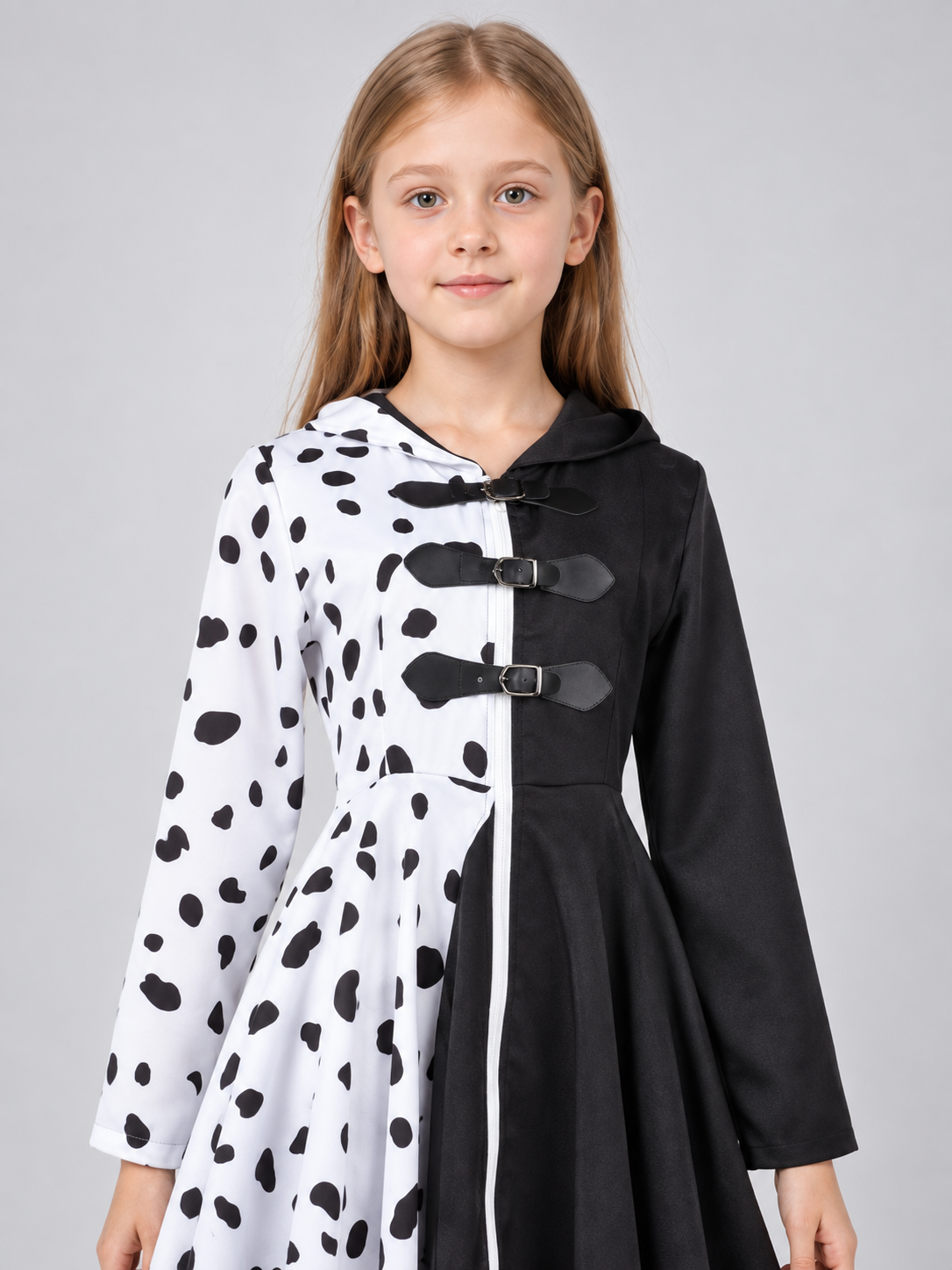 Cruella Costume Dress with a Black-and-White Pattern Costume Dresses detail 2