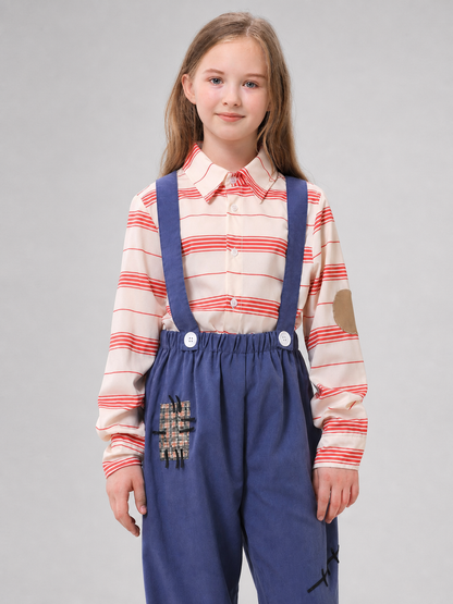 Scarecrow Costume with Pumpkin, Striped Top and Pants Costumes detail 3