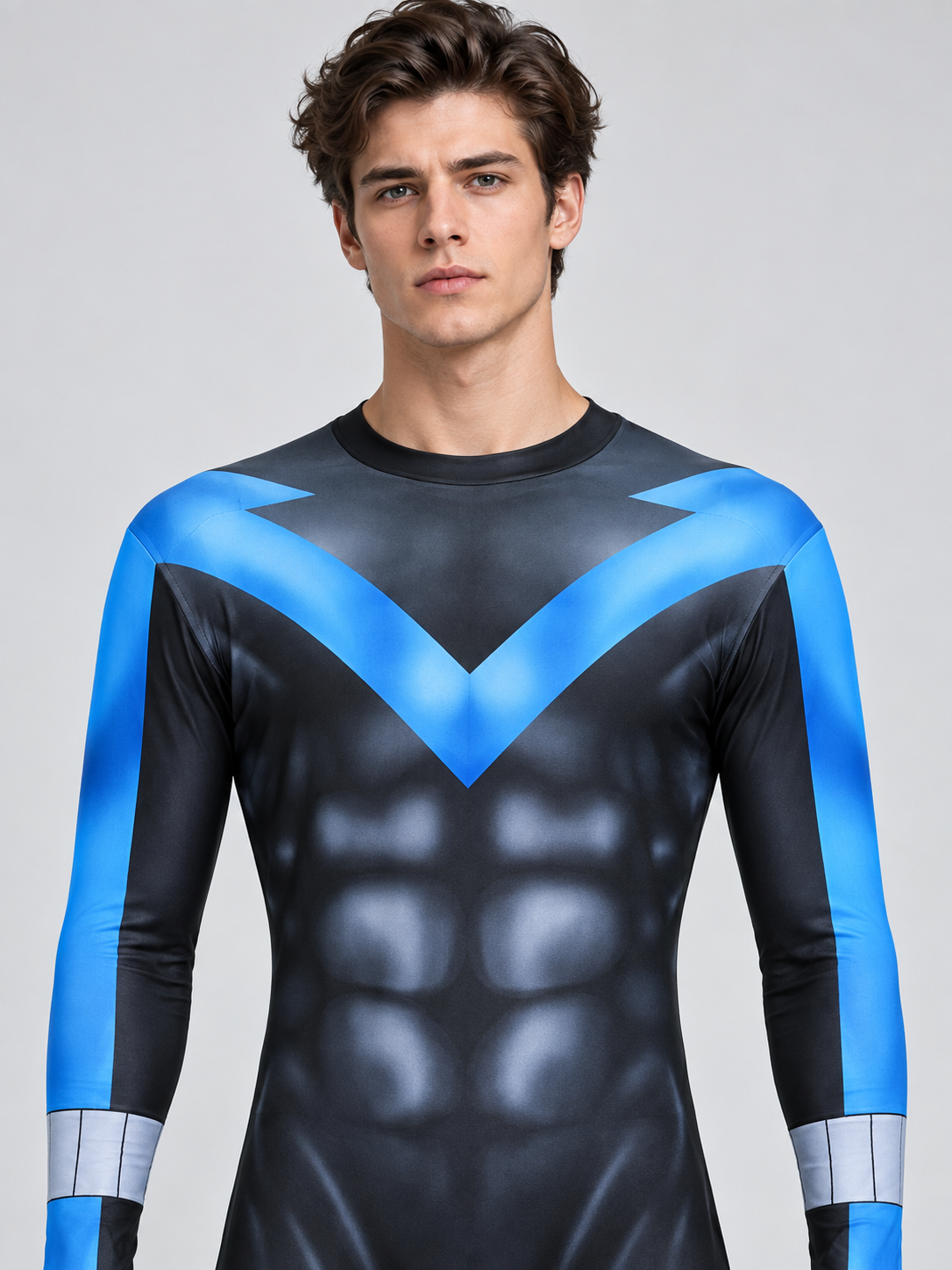 Batman Cosplay Costume Blue Jumpsuit with Muscle Simulation