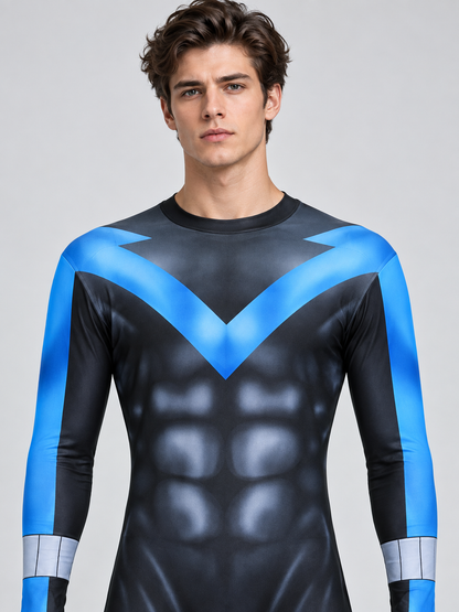 Batman Cosplay Costume Blue Jumpsuit with Muscle Simulation