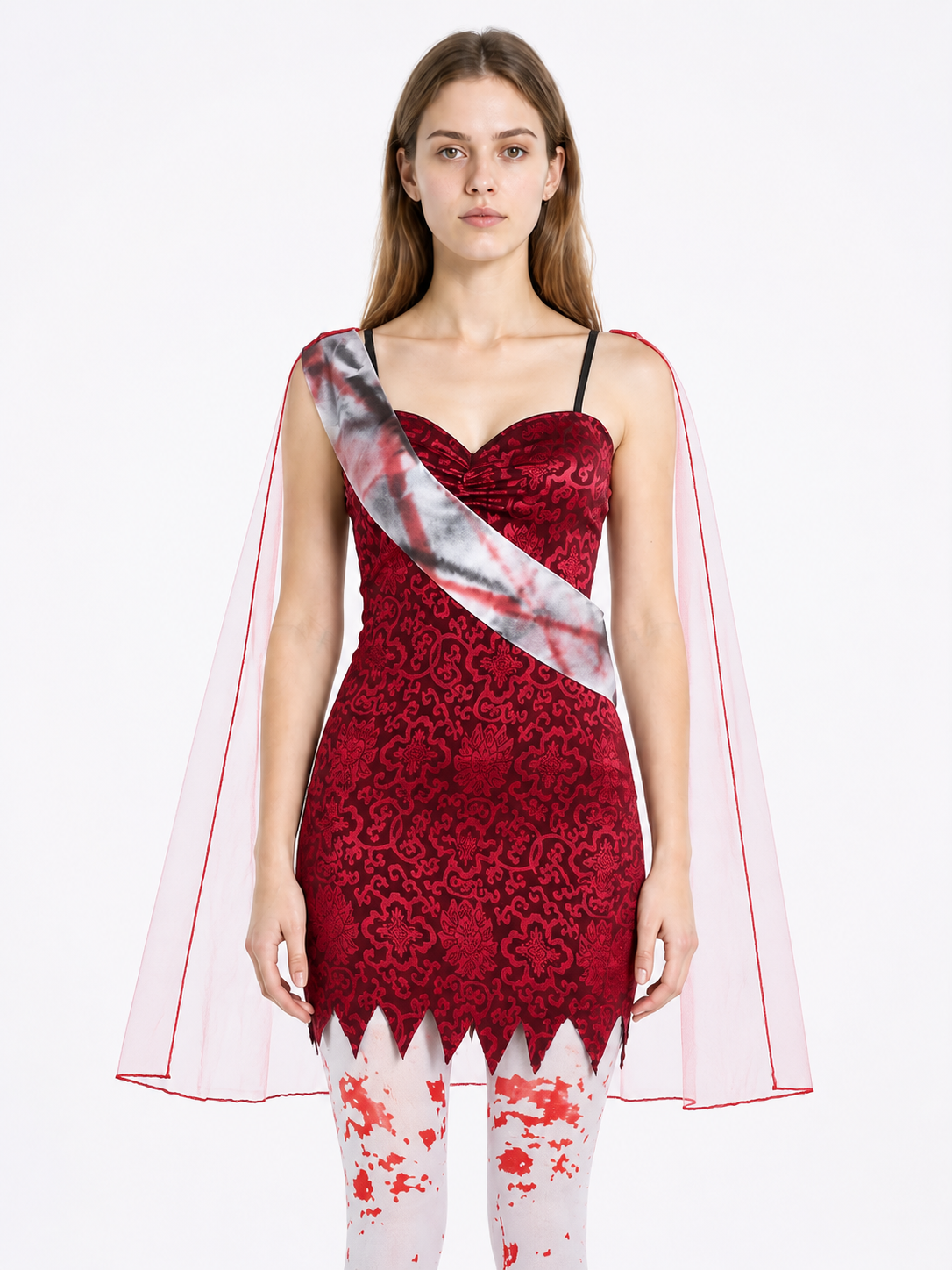 Vampire Costume with Cape and Jagged Hem Costume Capes detail 3