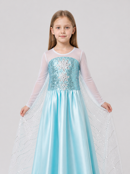 Children's Stage Dress Jumpsuit with Snowflakes Costume Dresses detail 3
