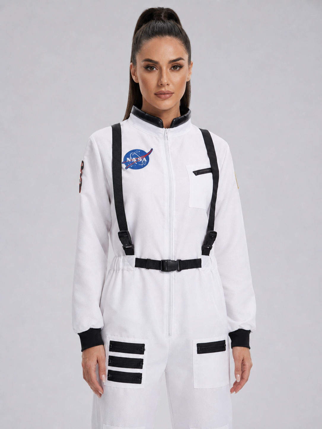 Astronaut Jumpsuit with Pockets and Emblems