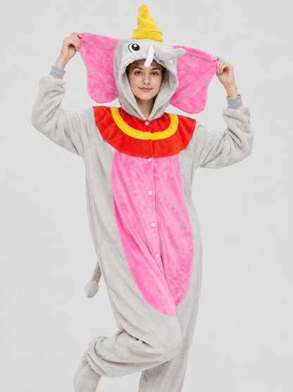 Elephant Flannel Kigurumi Pajama with Hood