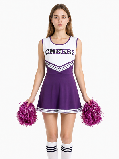 Cheerleading Costume with Pom-Poms and Knee-High Socks Costumes detail 3
