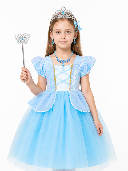Blue Cinderella Princess Costume Costumes detail 3