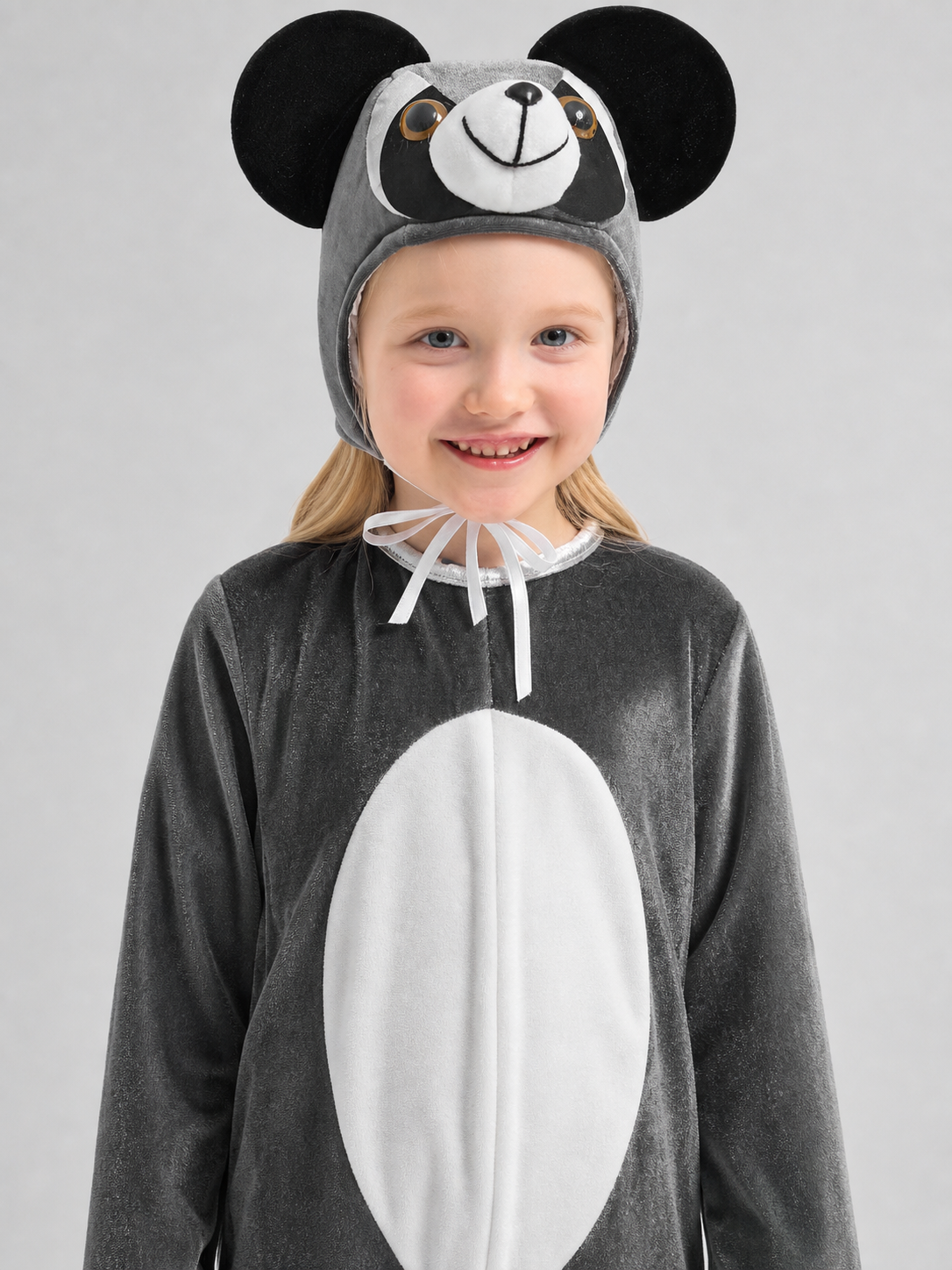 Koala Costume, Gray Hooded Jumpsuit