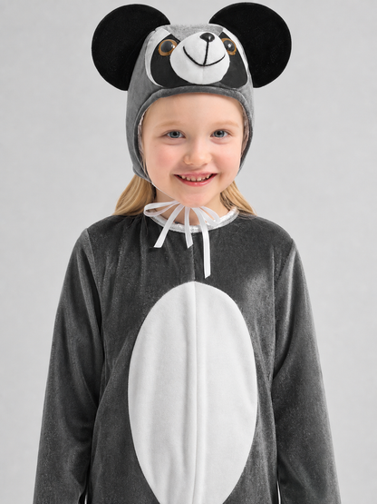 Koala Costume, Gray Hooded Jumpsuit