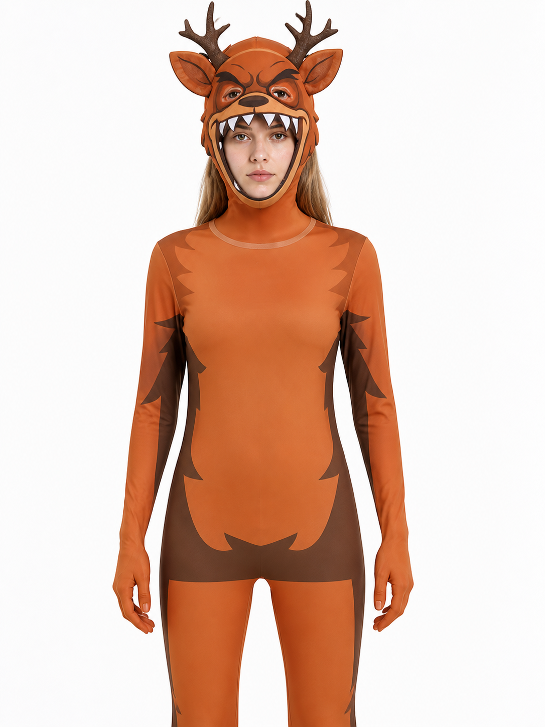 Deer Monster Costume Jumpsuit with Headpiece Costume Headwear detail 2