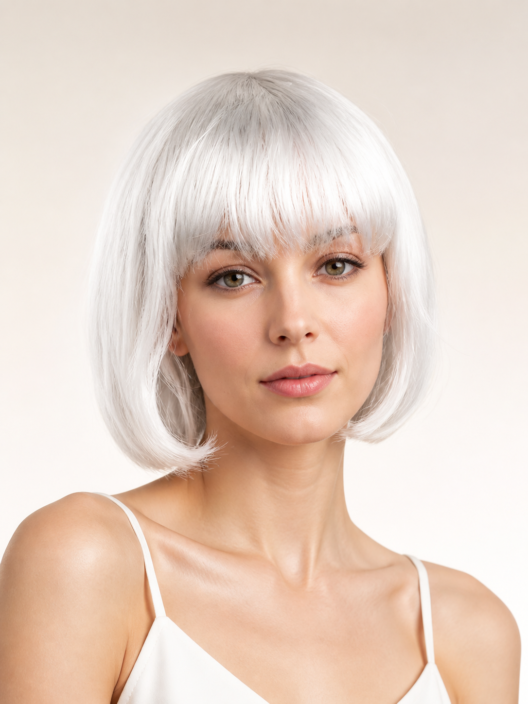 Silver Carnival Wig, Short Bob with Bangs Costume Wigs detail 2
