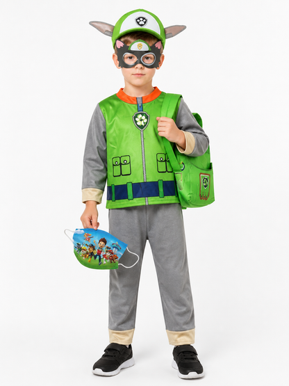 Paw Patrol Rocky Kids' Costume with Mask and Backpack Costume Masks detail 3