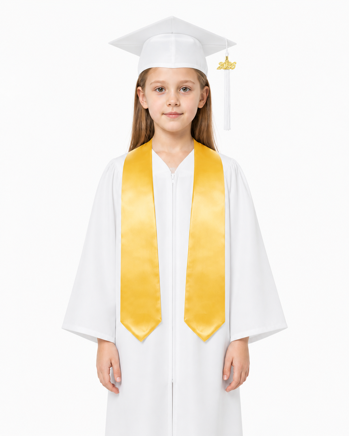 Graduation set with white gown, cap, and stole Costume Dresses detail 3