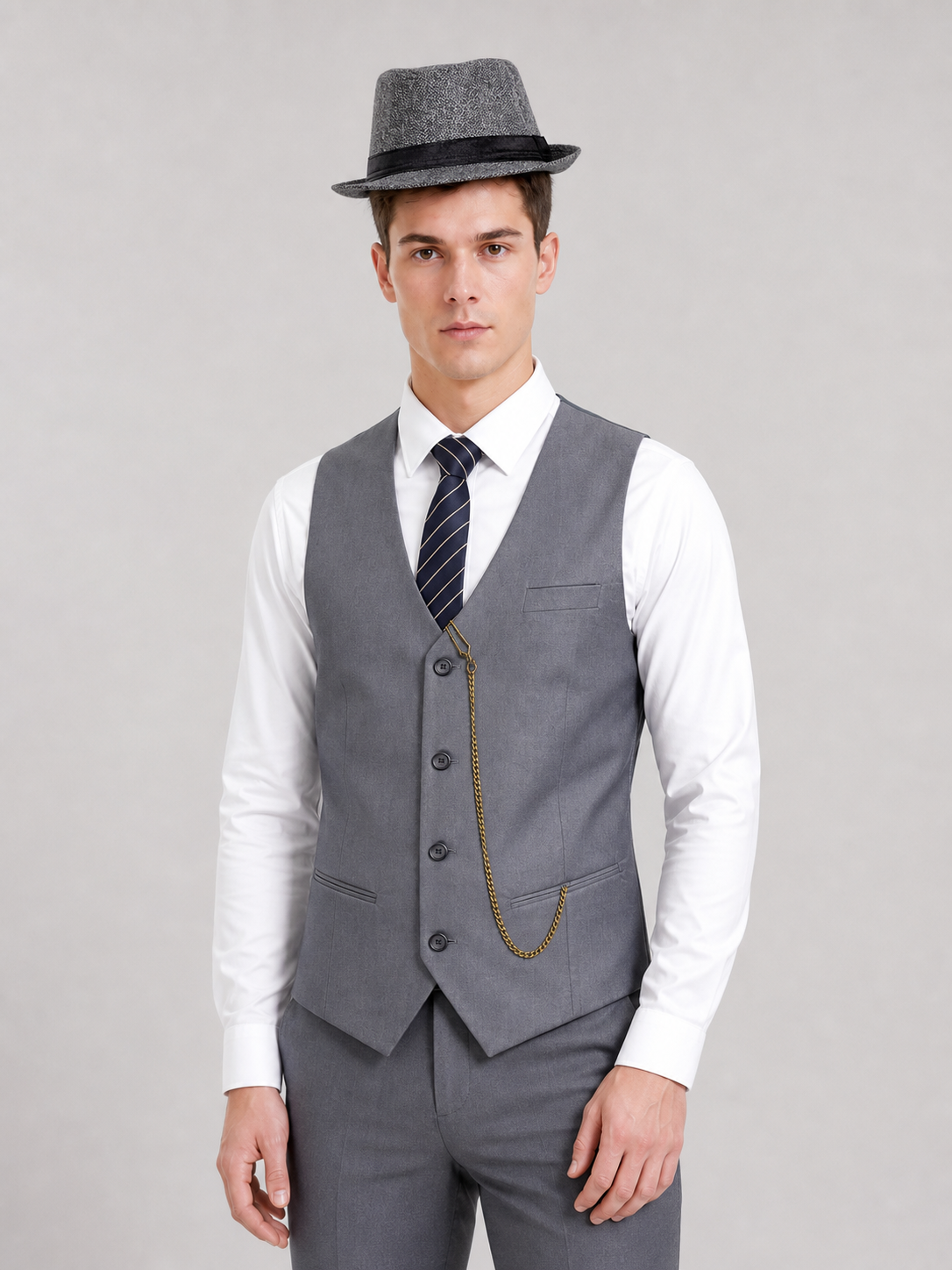 Retro Set: Vest, Shirt, Hat, and Accessories