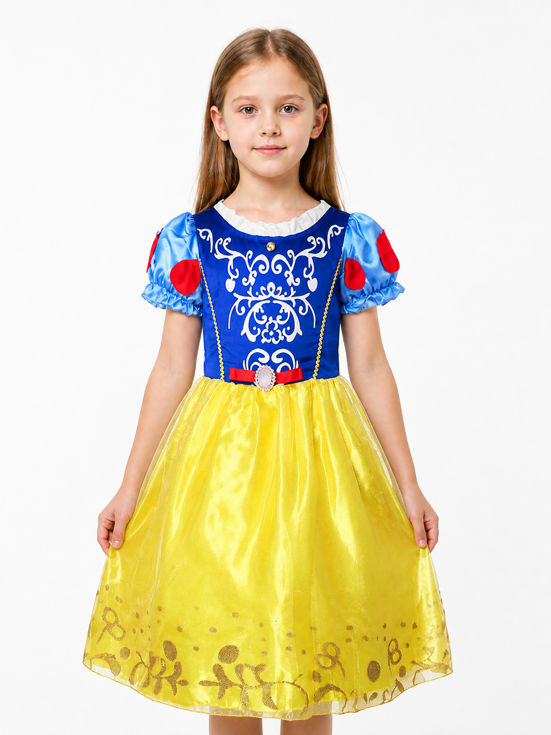 Children's Dress with Short Sleeves and a Red Belt Costume Dresses detail 3