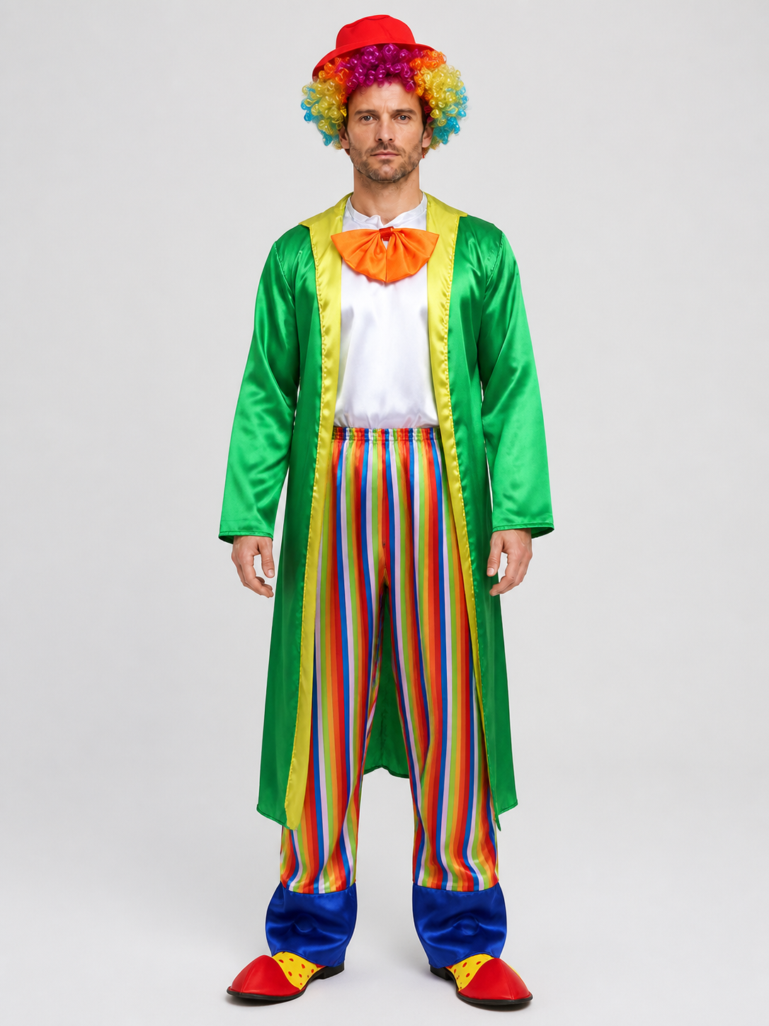 Circus Clown Costume with Cape, Hat, and Bow Tie Costume Capes detail 3