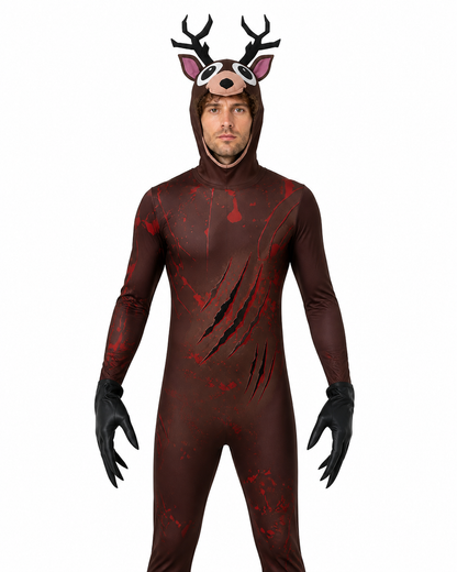 Deer Costume with Antlers and Claws, Red Scratches Costumes detail 3