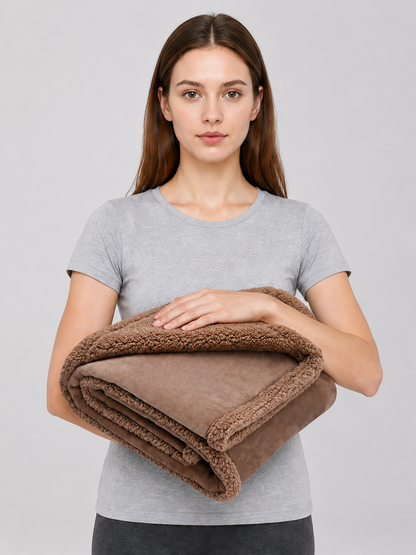 Reversible Pet Blanket, Beige and Brown Wearable Blankets detail 2