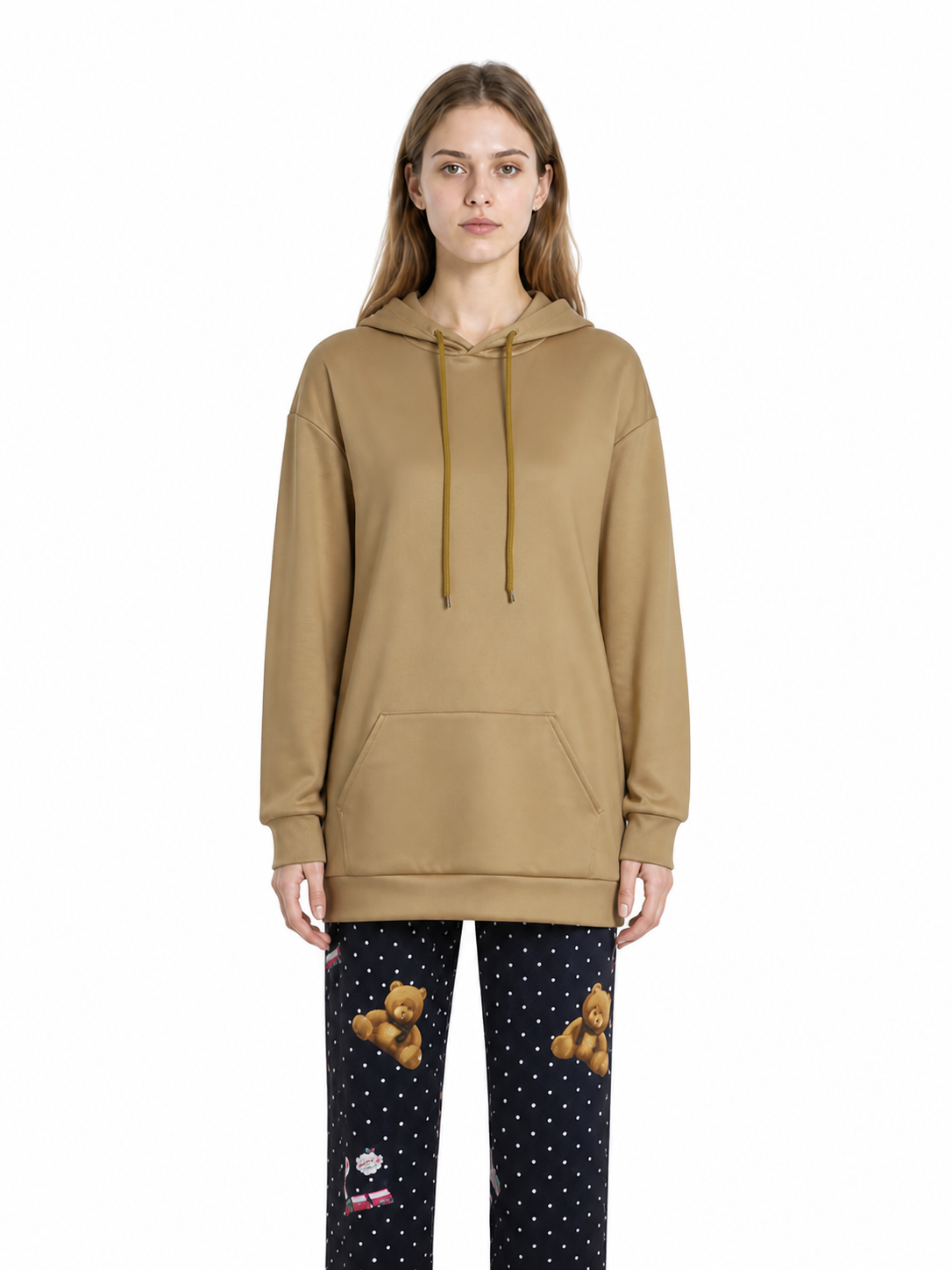 2-Piece Bear-Print Hooded Pajama Set product detail 3