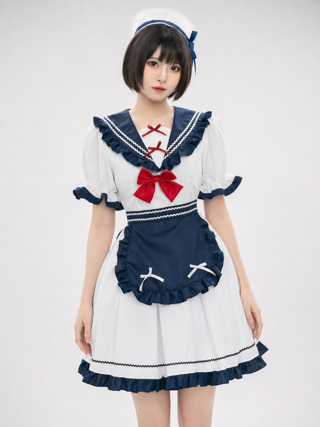 Maid-Style Cosplay Costume with Bow Costume Accessories detail 3