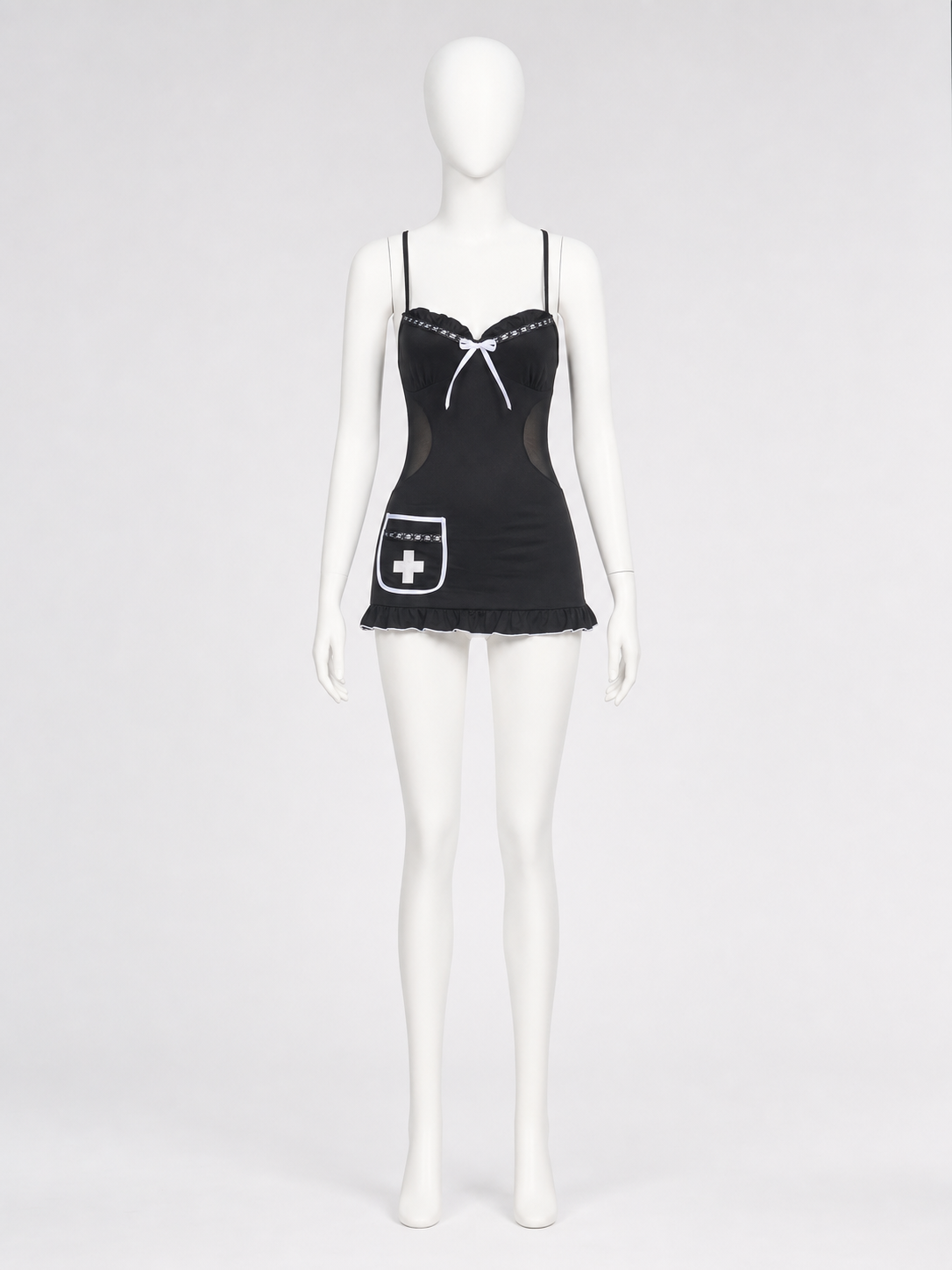 Medical Uniform: Black Dress with White Trim