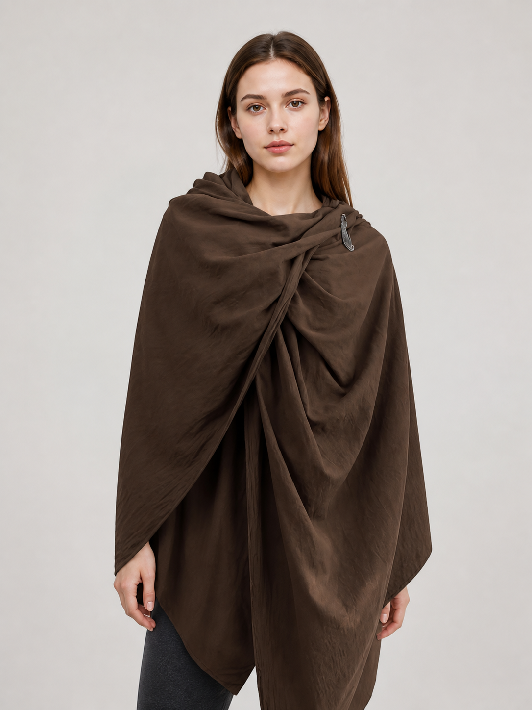 Brown Carnival Cloak with Hood Costume Capes detail 2
