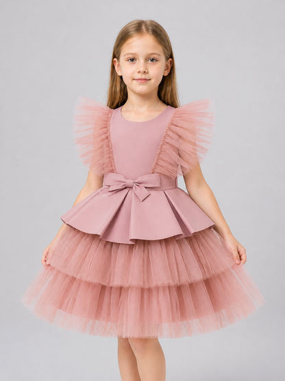 Princess Dress for Girls, Full Tulle Skirt and Bow Costume Dresses detail 3