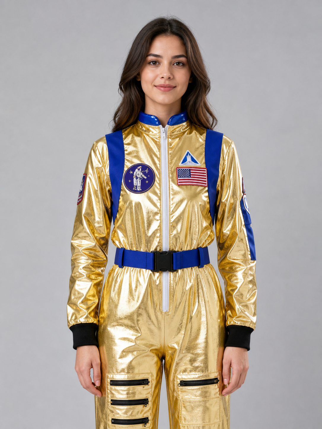 Astronaut Costume with Emblems and U.S. Flag